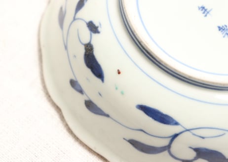 江戸中期色絵四方に紅葉と藤図なます皿5客組