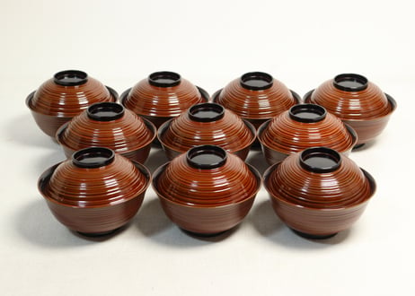 漆器 葉模様 椀 10客セット CATEGORY 吸物椀 , 平椀 , つぼ椀 | 吉祥寺PukuPuku