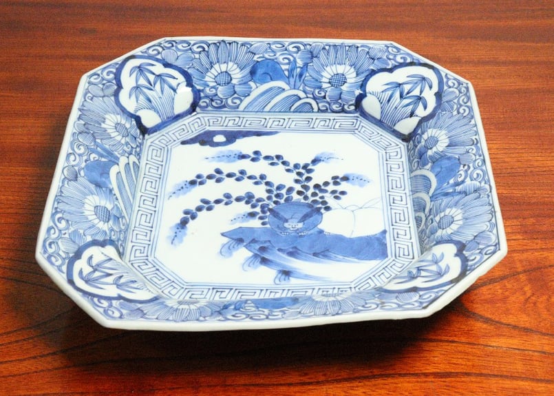絵唐津 兎紋皿 絵唐津手皿 うさぎ(工藤真人) KM-220 | うつわの店 醉器