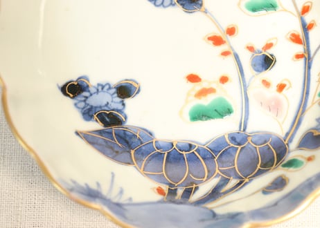江戸後期色絵秋海棠図なます皿①