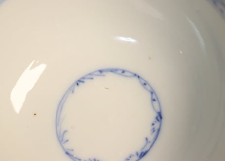 明治後期～大正染付鳳凰図飯茶碗