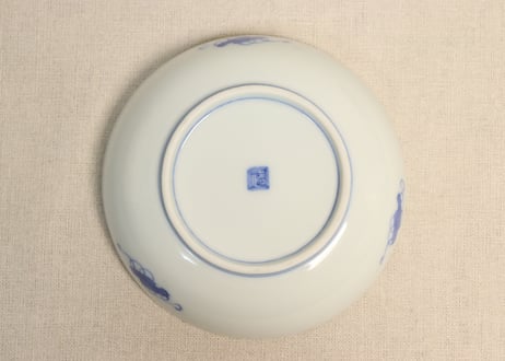 明治後期~大正染付桐と唐草図なます皿