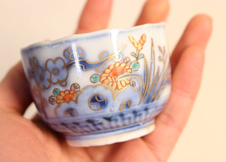 明治前期色絵四君子図通り物小向付