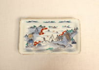 江戸後期色絵山水図長皿②　少かたつき