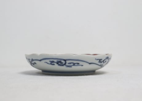 明治前期大聖寺焼色絵花図5寸皿①