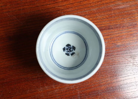 江戸後期染付波兎図猪口①