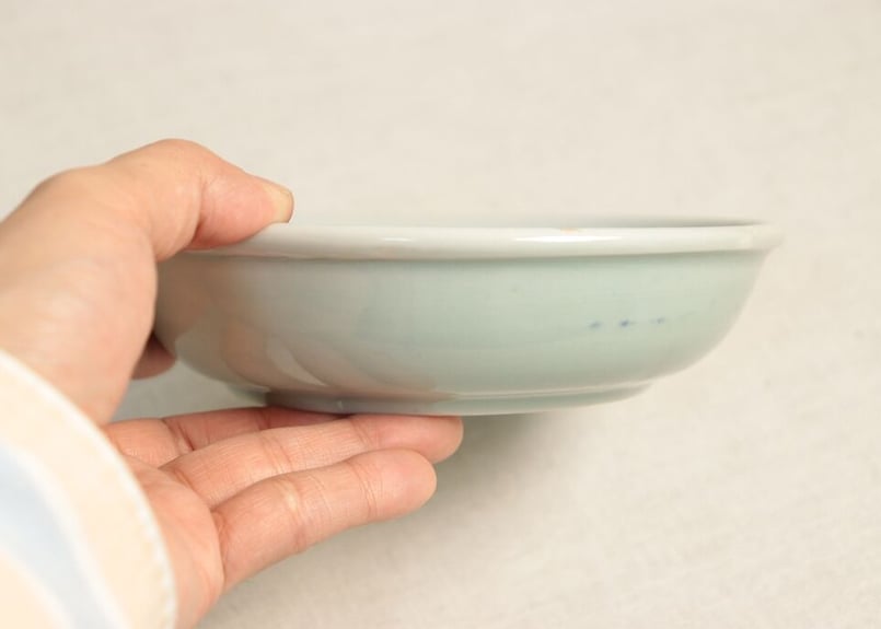 江戸後期青磁染付牡丹花弁図春寒鉢 色濃いめ | 吉祥寺PukuPuku