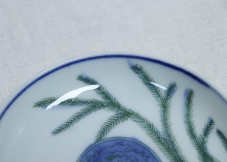 明治後期～大正銅判杉葉と団龍図小皿