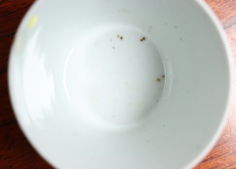 江戸中期染付白磁猪口　あたり傷