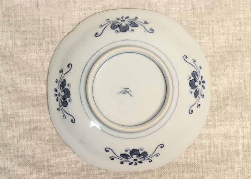 大正～昭和戦前ゴム判山水図四弁5寸皿 | 吉祥寺PukuPuku