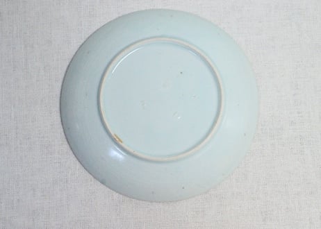 江戸幕末染付竹林雀図6寸図②　少甘手