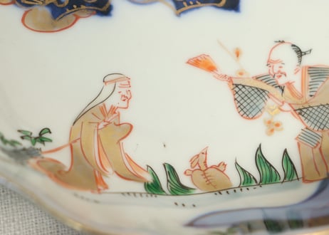 明治前期色絵高砂図通り物なます皿