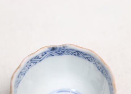 明治前期色絵梅に鶯と菖蒲図通り物小向付