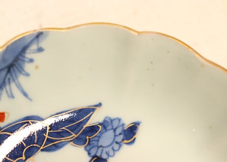 江戸後期色絵秋海棠図なます皿①