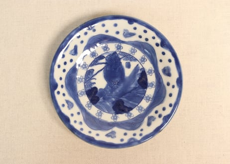 骨董　明治印判皿　鶴亀吉祥図菱皿　変形皿 骨董 明治印判皿 鶴亀吉祥図菱皿 変形皿 骨董 明治印判皿