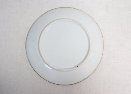 明治後期～大正銅判割絵と山水図イゲ縁８寸皿