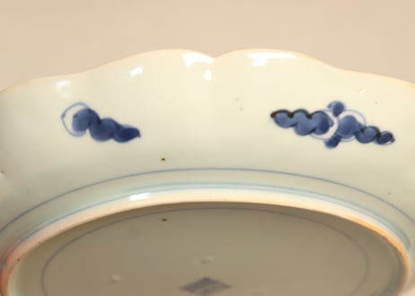 江戸中期色絵桐に蔦花図7寸皿