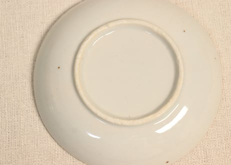 明治後期~大正銅判六方に牡丹図小皿