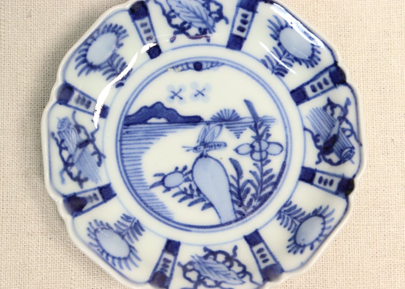 明治前期染付芙蓉手イナゴ図小皿 | 吉祥寺PukuPuku