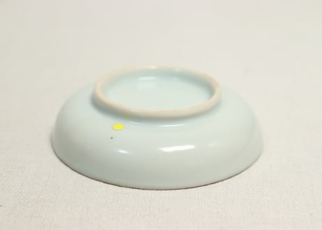 明治前期色絵花と幾何学文小皿③少甘手
