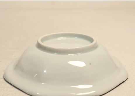 江戸後期染付水仙図八角皿①フリモノ