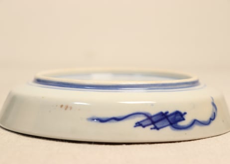 明治前期色絵牡丹と菊図縁立5寸皿