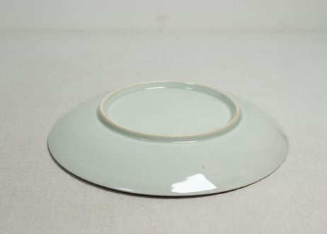 明治後期～大正銅判色絵牡丹と水仙図７寸皿①