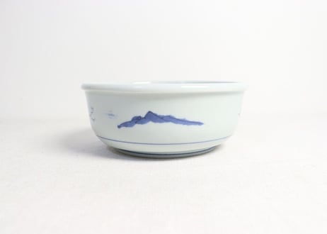 明治後期～大正染付山水図うどん鉢