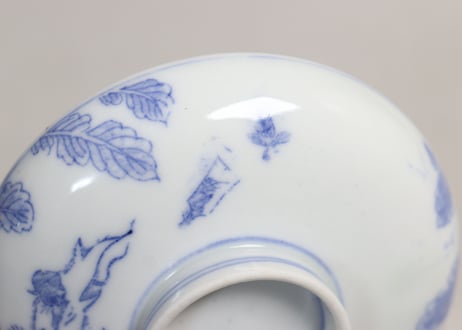 明治後期～大正銅判鼠大根図蓋茶碗②フリモノ