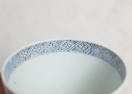 江戸後期染付貝と海藻図猪口