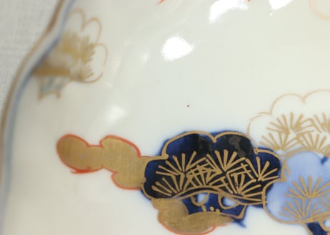 明治前期色絵高砂図通り物なます皿