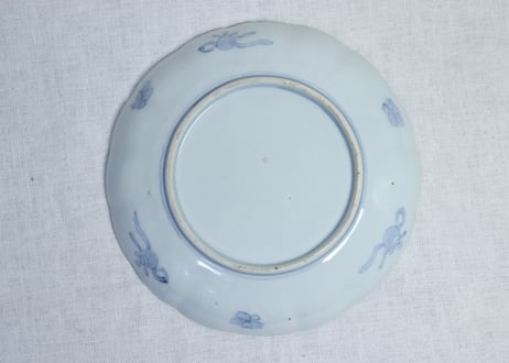 明治前期色絵柘榴と人物図7寸皿 ①