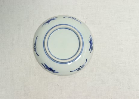 明治前期色絵柘榴と鶴亀図小皿①