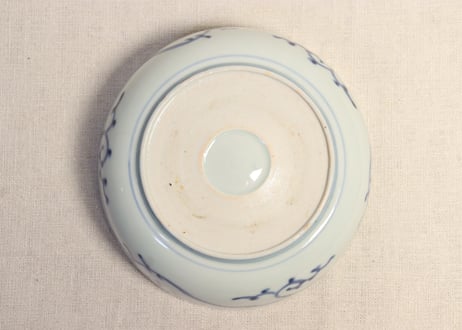 江戸中期染付牡丹図春寒鉢③　少かたつき