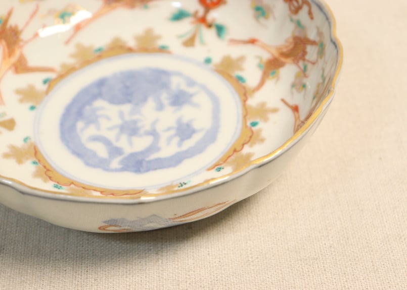 明治前期色絵松鶴図なます皿 | 吉祥寺PukuPuku