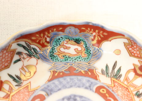 明治前期色絵兎図通り物小皿