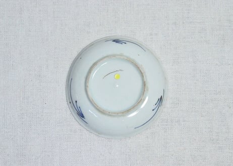 江戸中期色絵茄子図小皿➁　窯傷