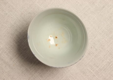 江戸後期染付柳図広東型向付