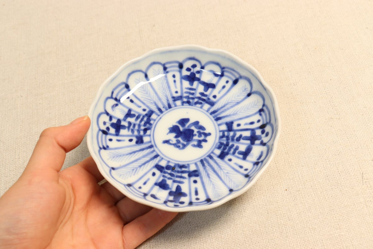 明治前期染付放射文図通り物小皿 | 吉祥寺PukuPuku