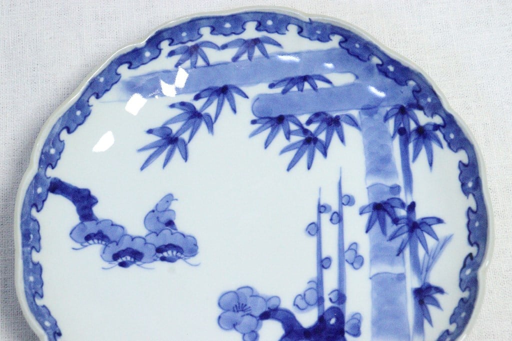 明治前期染付松竹梅図7寸皿② 小ニュウ | 吉祥寺PukuPuku