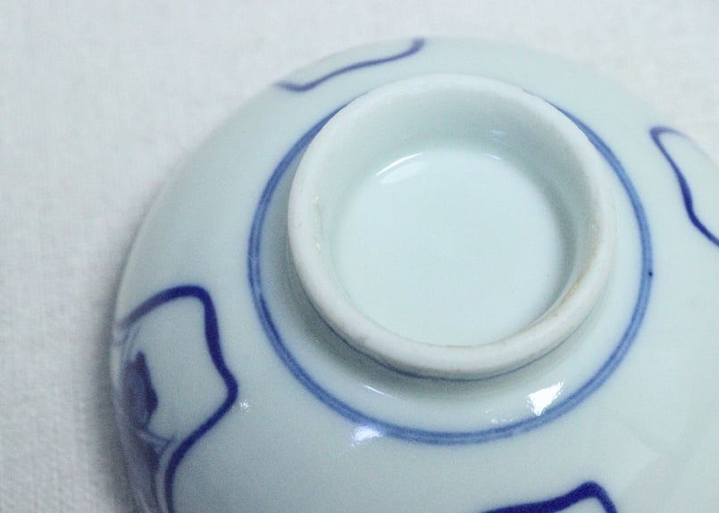 大正～昭和戦前染付四方に花図蓋茶椀 | 吉祥寺PukuPuku