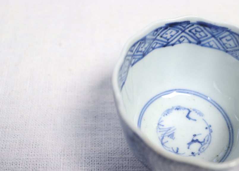 江戸幕末染付微塵唐草文向付 | 吉祥寺PukuPuku
