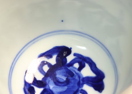 明治前期ベロ藍鳳凰図通り物向付