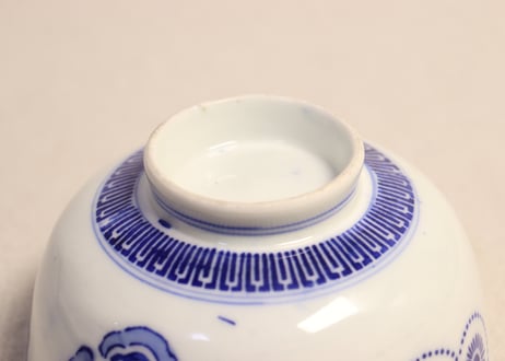 明治前期紙刷桐と鳳凰図蒸茶碗