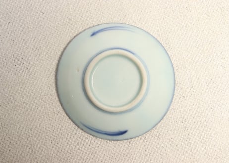 江戸中期染付山水図豆皿