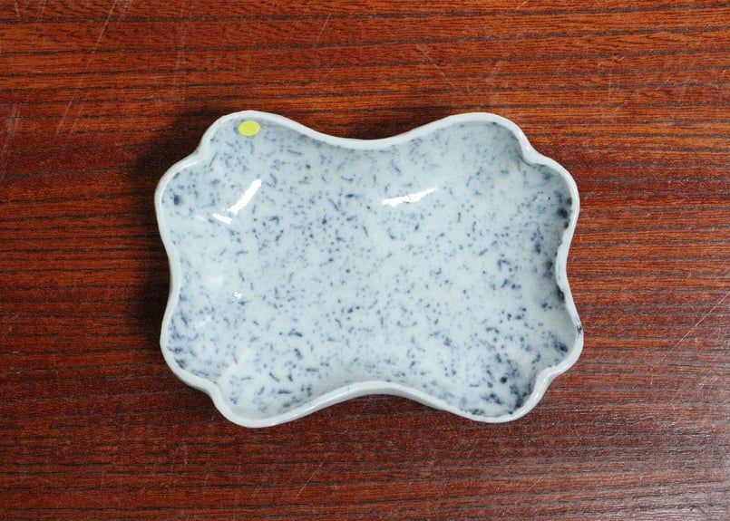 江戸中期紙刷古印判小紋図糸巻き型小皿④ 小キズ | 吉祥寺PukuPuku