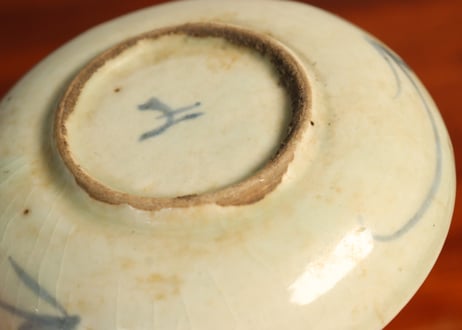 江戸中期染付唐草図くらわんか小皿 5客組 少甘手