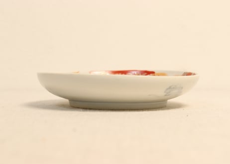 明治前期色絵梅に鶯図小皿