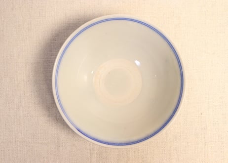 大正～昭和戦前縦縞図蓋なし茶碗　少甘手