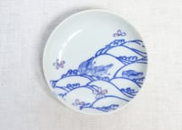 明治後期~大正銅判波と千鳥図小皿